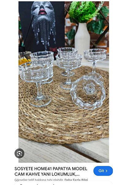 ORTAKÖY CENNETİ 6-Piece Glass Leg Coffee Side Turkish Delight Bowl Breakfast Bowl Presentation Bowl 50ml