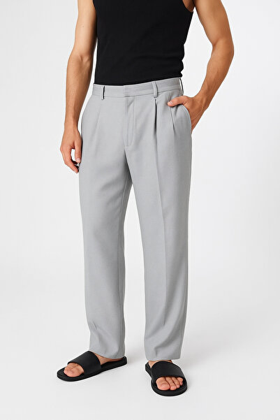 locawear Kiryus Men's Black Pleated Elastic Palazzo Pants