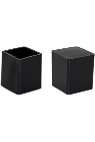 Flyshop Set de 8 capace pentru picioare de mobilă, PVC, negru, 2,4 x 1,9 cm