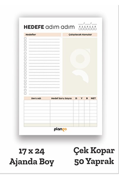 Plango Sınav Planlayıcı Model 2 - Çek Kopar Sınav Planlama Defteri - TYT - AYT - LGS - KPSS - DGS Sı