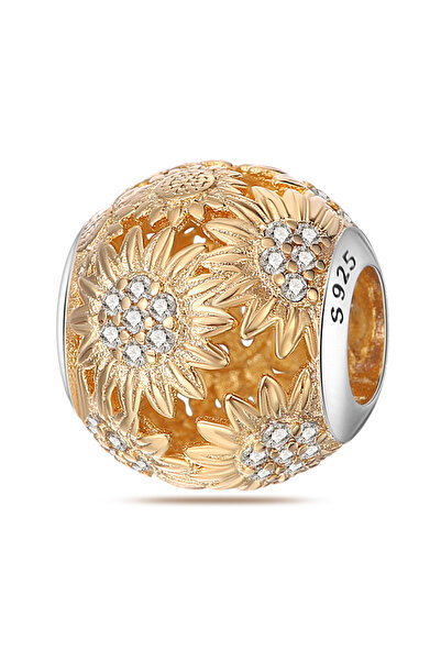 Choice PAC214 Original 925 Sterling Silver Sunflower Set Charms Flower Ring Earrings Beads Pendants Fit Br