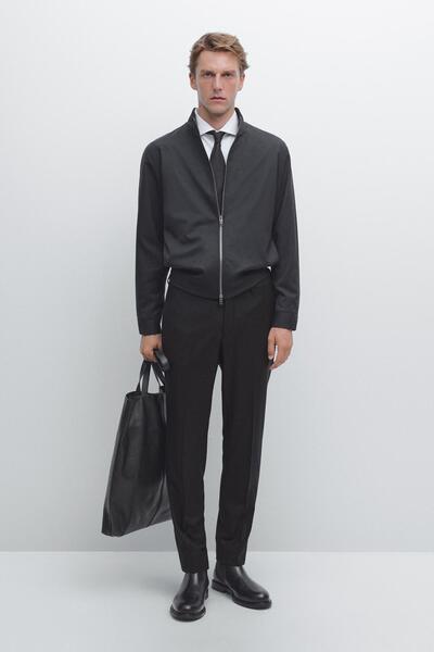 Massimo Dutti 100% wool flannel trousers