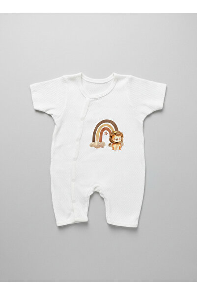 Tuğba Kuğu Jacquard Romper Bodysuit - Little Baby - Lion Rainbow