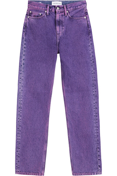 Calvin Klein HIGH RISE STRAIGHT Kadın Mor Kot Pantolon