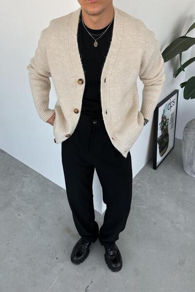 HAFKAGİYİM Крем Basic Soft Relaxed Hırka