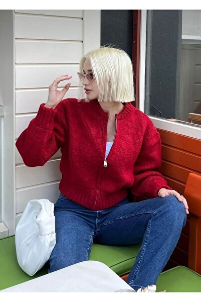 NZL TEKSTİL DGN'S YUMUŞAK DOKULU FERMUARLI KADIN TRİKO HIRKA - CEKET