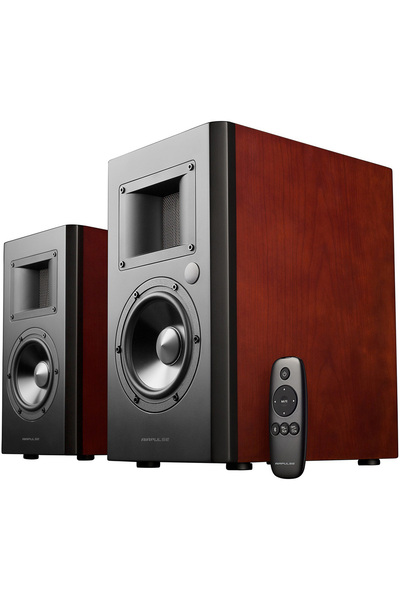 Airpulse A200 Speakers, 2.0, 130W, HiFi, Bluetooth, USB, Optical, Balanced Analog XLR, Cherry Brown