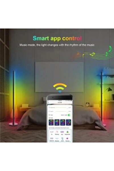 OEM Lampă de podea LED cu bază rotundă, RGB, Wi-Fi, inteligentă, 155 cm