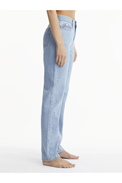 Calvin Klein HIGH RISE STRAIGHT Kadın Mavi Kot Pantolon