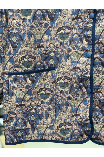 BENAHOLL Μπουφάν με μοτίβο με διπλή τσέπη με κουμπώματα Elique-BN4325 Indigo