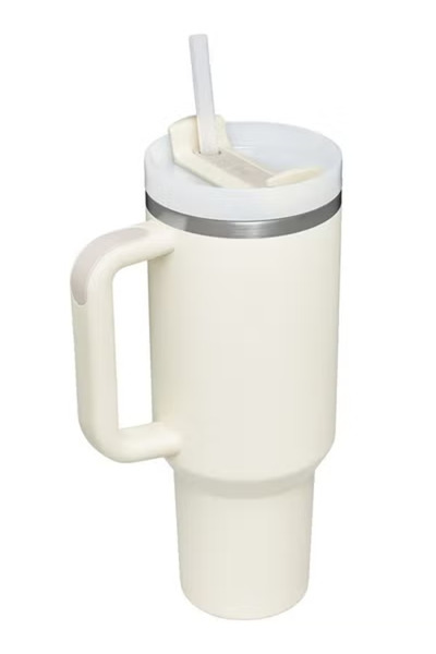 Bukela 40oz Vacuum Tumbler – Milky White, Straw Lid, FlowState Tech