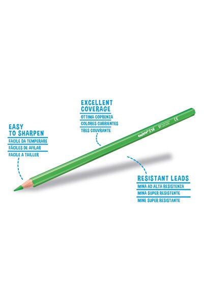 CARIOCA Colored Pencils Tita 12 Pcs, Multi-Colour, 17.5cm Non-Toxic Wooden Pencils