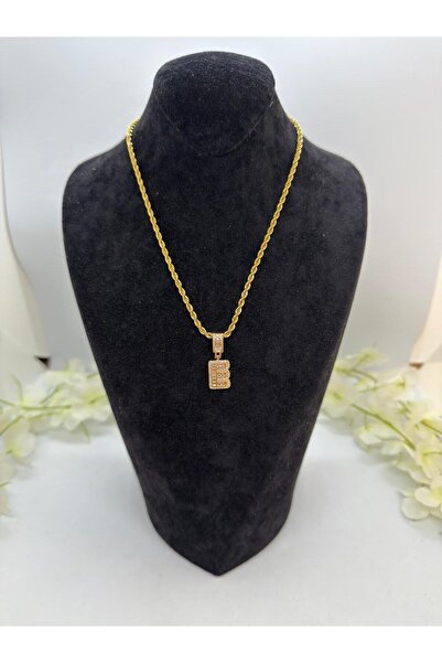 Constanza Exclusive 14 Ayar Altın Renginde E Harfli Paslanmaz Çelik Kolye Cns...