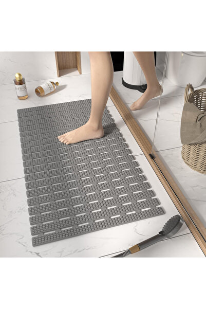 OEM Anti-slip shower mat 69x38cm, with suction cups, Grey
