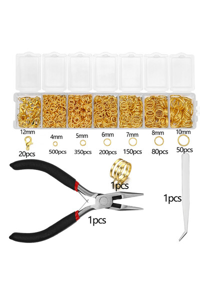 Choice مجموعة مكونة من 1353 قطعة من حلقات القفز المفتوحة ومشابك جراد البحر ال...