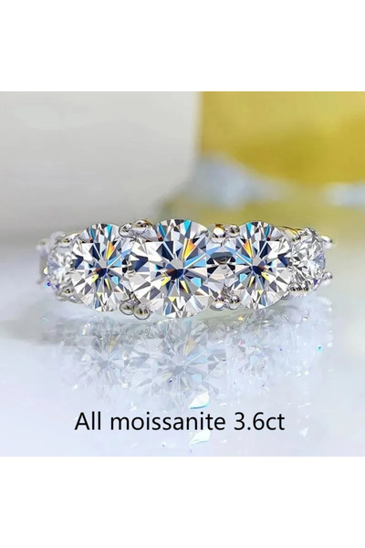 Choice 10 خواتم موسانيتي ملونة من JoyceJelly 3.6 قيراط من الفضة الإسترليني مرصعة بالماس للنساء، مقاس 5 S