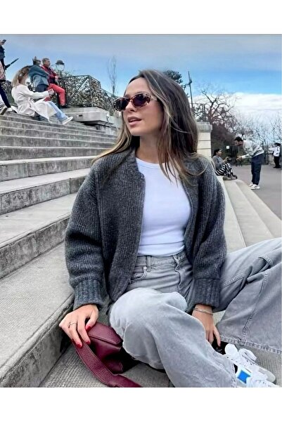 NZL TEKSTİL DGN'S YUMUŞAK DOKULU FERMUARLI KADIN TRİKO HIRKA - CEKET