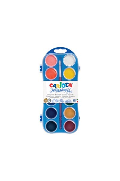 CARIOCA Watercolors Case KO040/A – 12 Vivid Colors, Portable & Durable