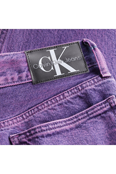 Calvin Klein HIGH RISE STRAIGHT Kadın Mor Kot Pantolon
