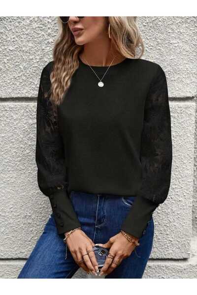 JANES Γυναικεία μπλούζα με μακρύ μανίκι με λαιμόκοψη βάφλα