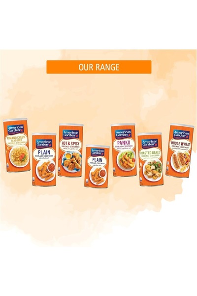 american garden Plain Bread Crumbs 2 x 425 gCrispy Coating for Frying Baking and Cooking Variety