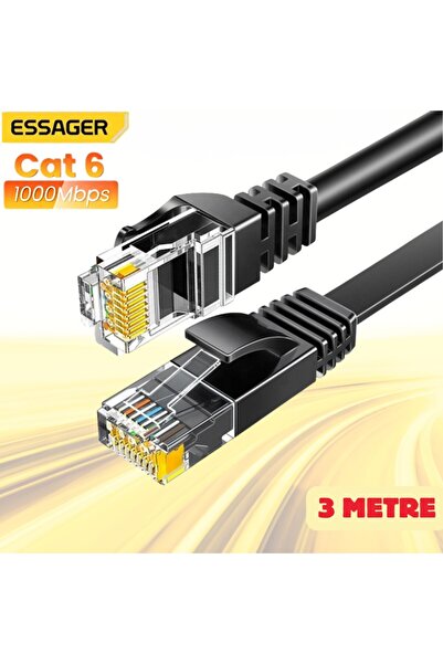 essager كابل إيثرنت فائق السرعة بدون تأخير بطول 3 أمتار CAT6 بسرعة 1000 ميجاب...