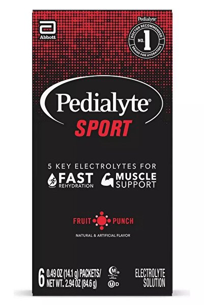 Pedialyte Sport Electrolyte Powder Fruit Punch 6 Pack