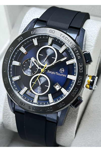 Sergio Tacchini ساعة يد رجالية بحزام سيليكون