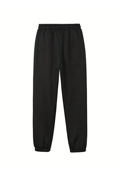 WOODROFFE Ανδρικό σετ φόρμας με κουκούλα με στάμπα αεροπλάνου, μαύρο και γκρι, Oversize Boyfriend