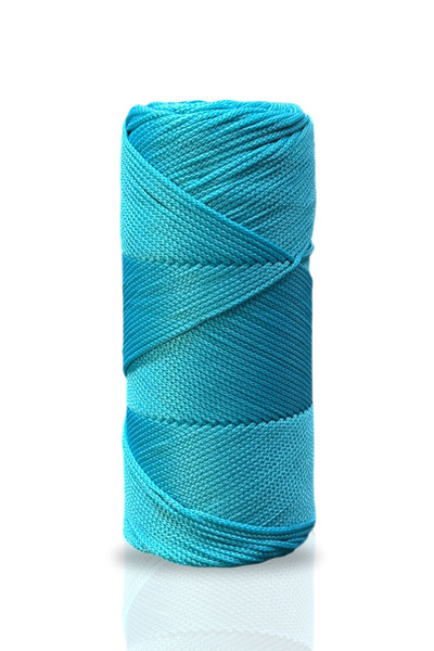 Akduman İplik 200 gr - 2mm Turkuaz Mavi Polyester Makrome Ipi Çanta Ipliği Ve Supla Ip