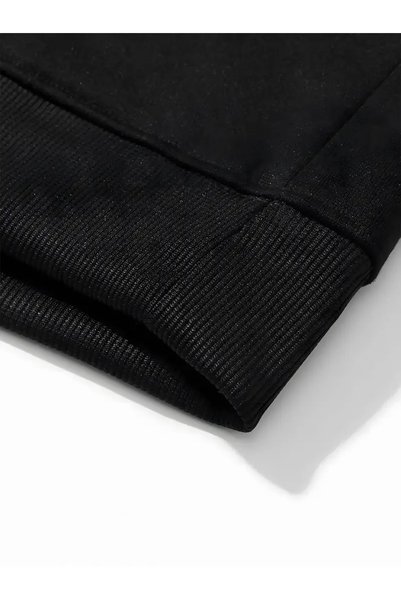 LOUİSA Women's Black Hooded Zippered Sweatshirt Cardigan