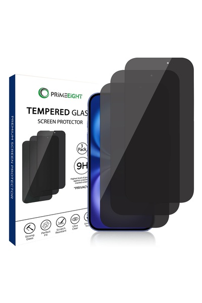 PRIMEEIGHT [3 قطع] واقي شاشة الخصوصية لجهاز iPhone 16 مقاس 6.1 بوصة من الزجاج...