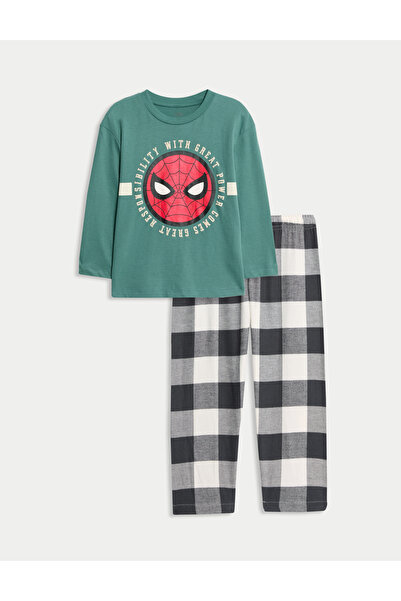 Marks & Spencer Saf Pamuklu Spider-Man™ Pijama Takımı (1–8 Yaş)