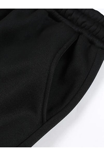 WOODROFFE Ανδρικό σετ φόρμας με κουκούλα με στάμπα αεροπλάνου, μαύρο και γκρι, Oversize Boyfriend