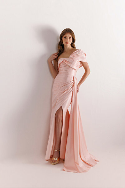 Kenzel Straplez Yırtmaçlı Balık Abiye Elbise