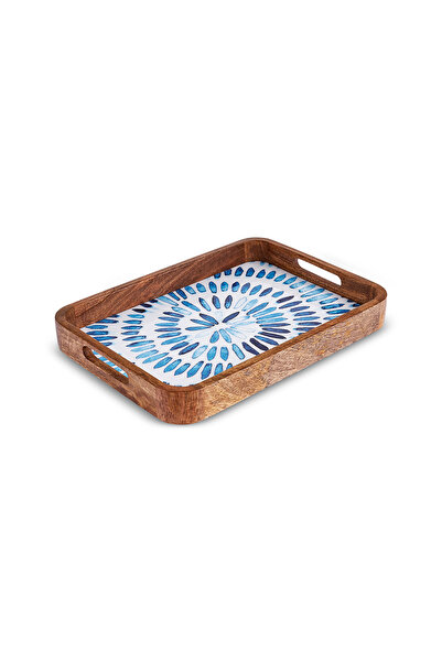 Karaca Mango Marin Tray Blue 35X25X4 cm