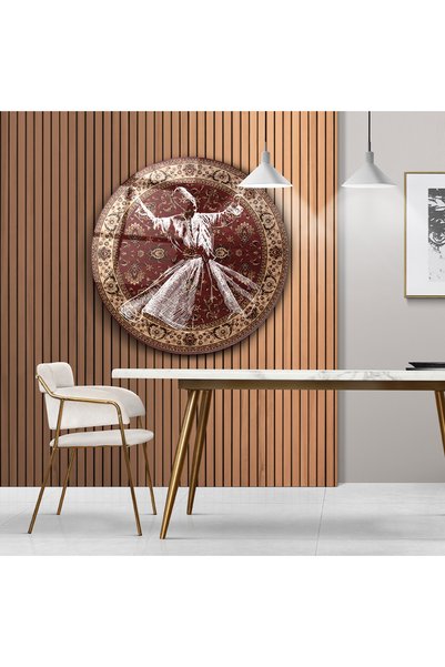 Nooraa Tablou rotund cu figură Sema – Decor spiritual și estetic pentru peret...