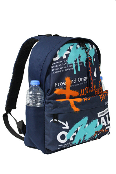 MUST 585060 Grafitti Primary School Backpack-Navy Blue