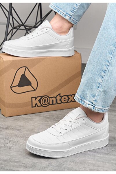 KANTEX Ανδρικά παπούτσια casual λευκά πάνινα παπούτσια020m-m