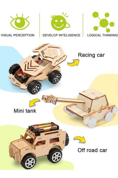 Bukela Wooden Hand Cranked Generator, Science Kit Manual Generator Toy