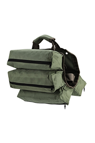 Lawazim Tools Bag 34x12x12cm - Large Capacity Roll Up Tool Organizer with 4 Zippered Compartments