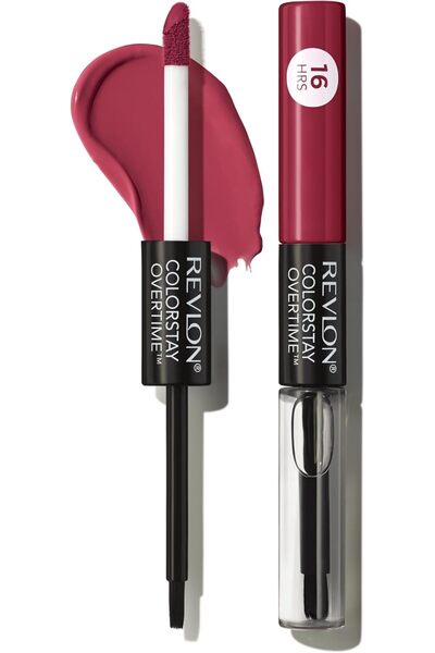 Revlon ColorStay Overtime Liquid Lipstick with Clear Lip Gloss, Lip Makeup Stocking Stuffers for Wom