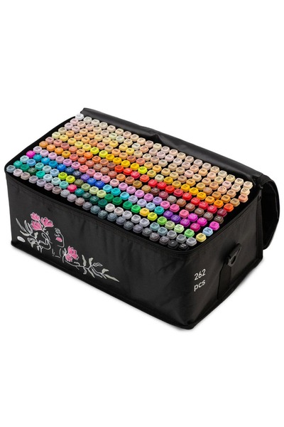 DacEnergy Set 262 markere duble , cerneala cu alcool, cu varfuri de 2 mm si 7...