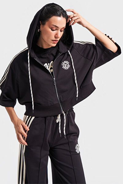 its basic Γυναικείο Μαύρο Μπεζ Χρώμα s5-1 Πλεκτό Υφασμάτινο Φούτερ Φούτερ Oversize Μπλουζάκι με φερμουάρ Φλις Σετ 3 τεμαχίων Συνδυασμός