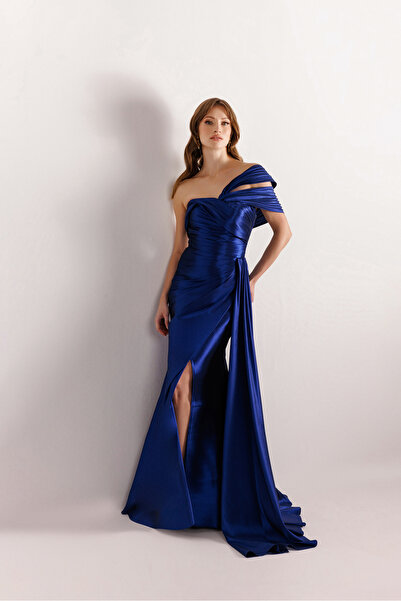 Kenzel Straplez Yırtmaçlı Balık Abiye Elbise