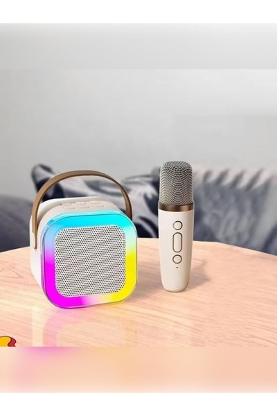 Rose SP-407 Karaoke Bluetooth Hoparlör - Mikrofonlu LED Işıklı Taşınabilir Sp...