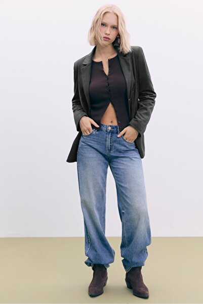 Stradivarius Süet efektli normal kesim blazer