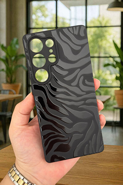 Vip Case Samsung Galaxy S25 Ultra Uyumlu Zebra Desenli Silikon Darbe Emici Klasik Korumalı Rubber Kılıf