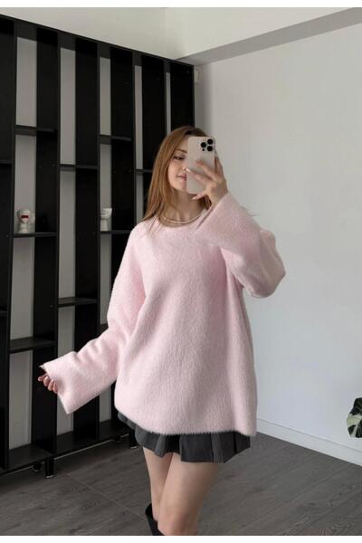 banessa Pulover de damă supradimensionat pluș Aspect guler rotund Pulover din...