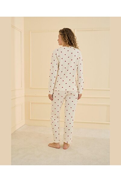 pijamaworld Waffle Sleeve Cuffed X Karyokali Pajama Set
